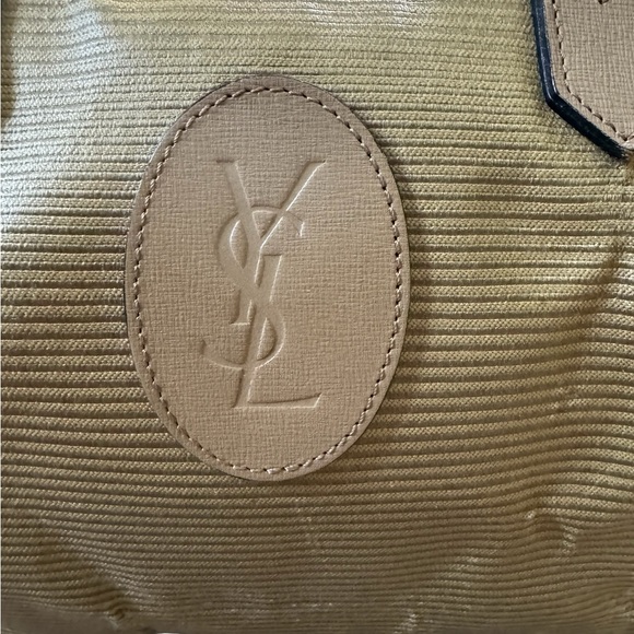 YSL Leather and Fabric Duffel Bag! Vintage Green/Taupe - Picture 12 of 16